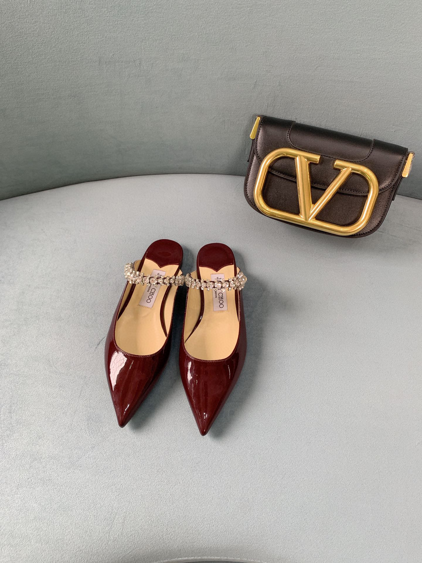 지미추  여자 뾰족 플렛 구두