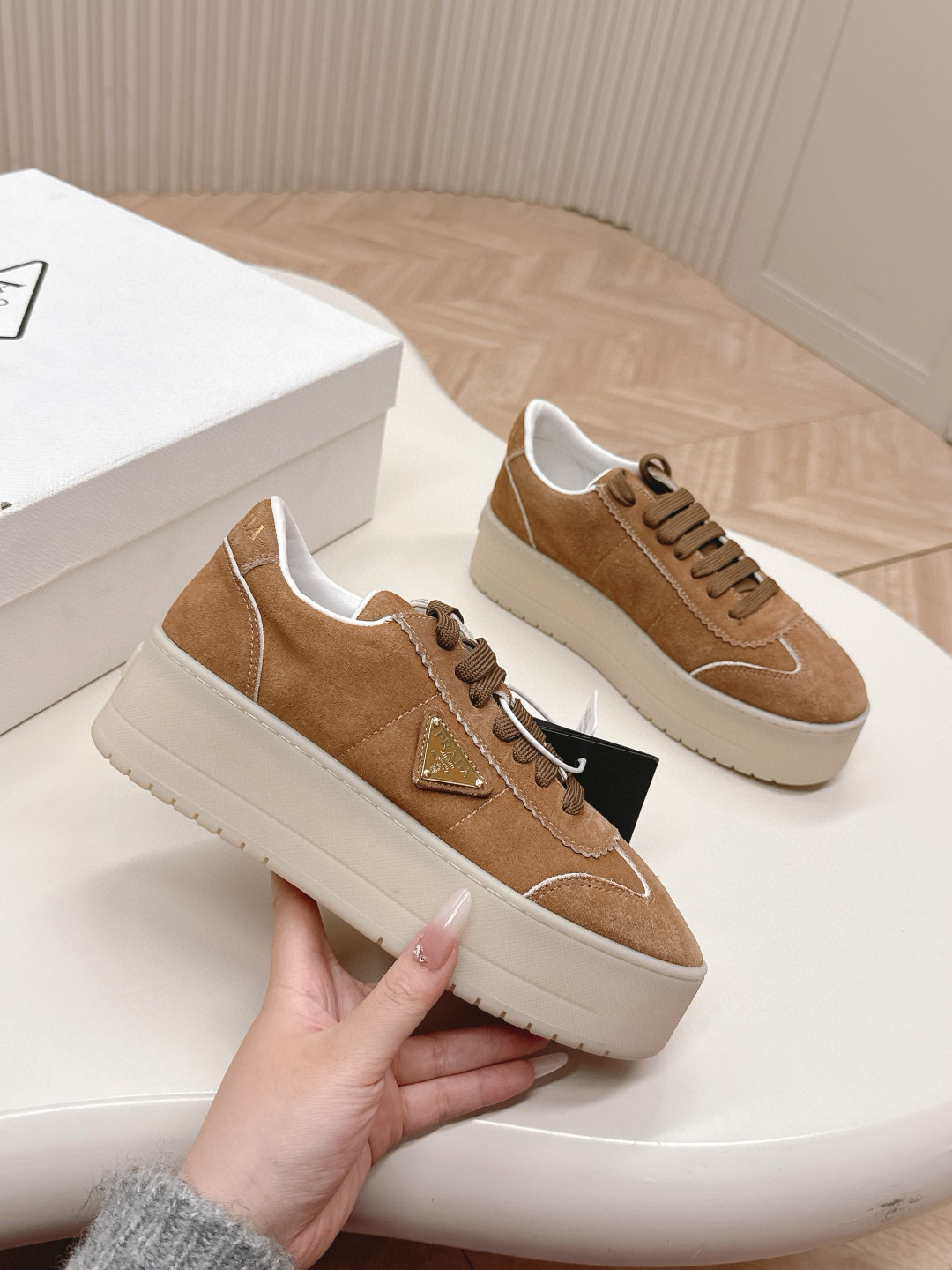 프라다 5cm 여자 스니커즈 신발 운동화