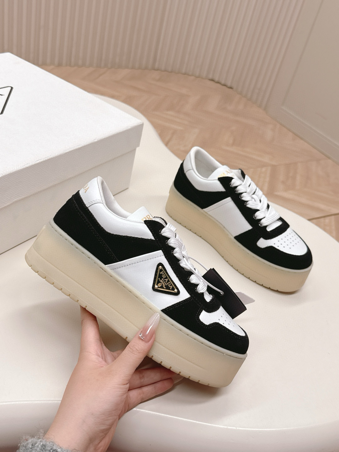 프라다 5cm 여자 스니커즈 신발 운동화