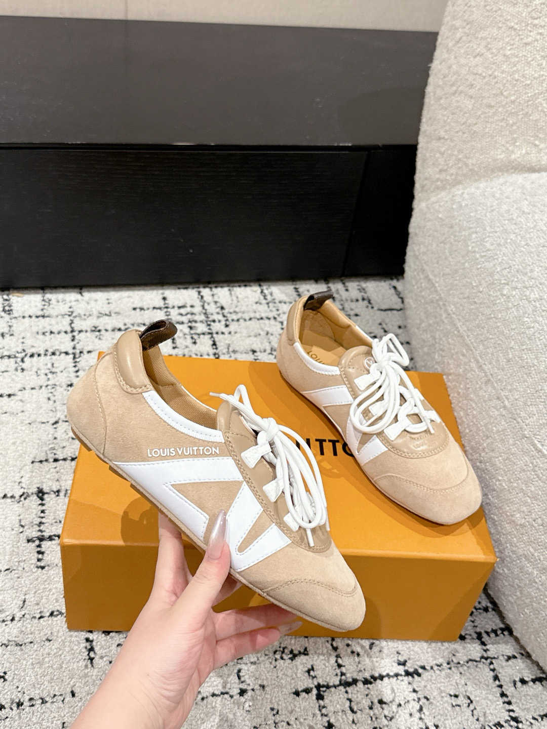 루이비통 1.5cm 남녀공용 신발 운동화 스니커즈