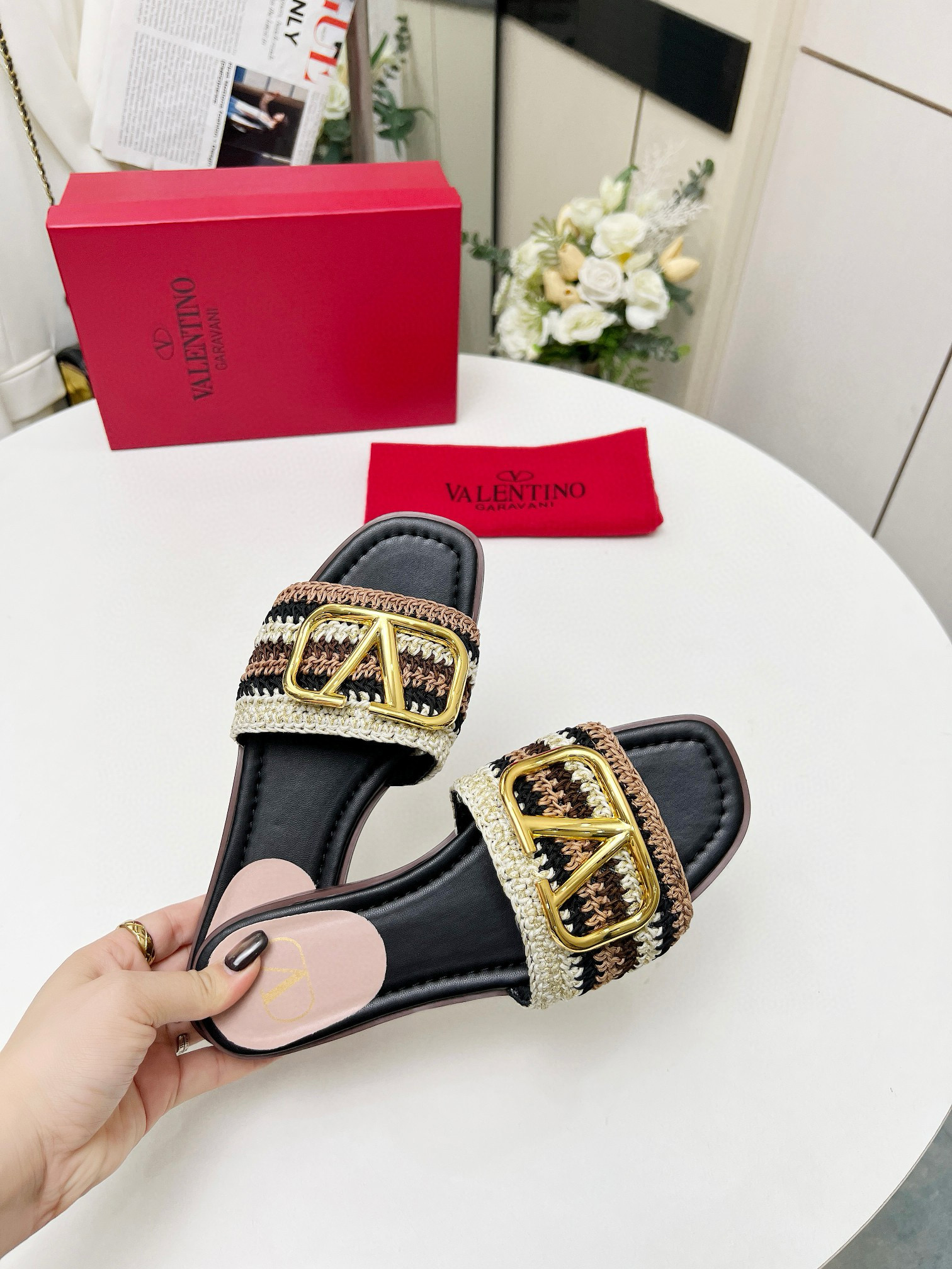 발렌티노 여자 슬리퍼