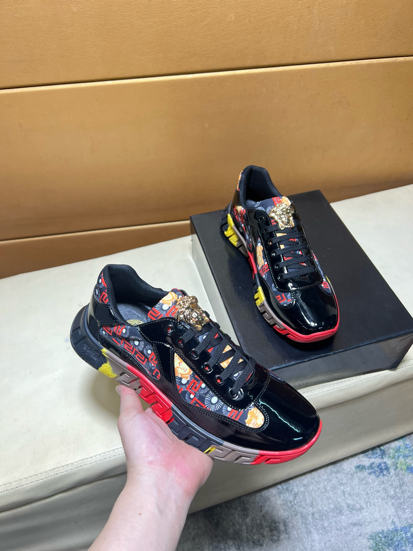 베르사체 남자 스니커즈 신발 운동화