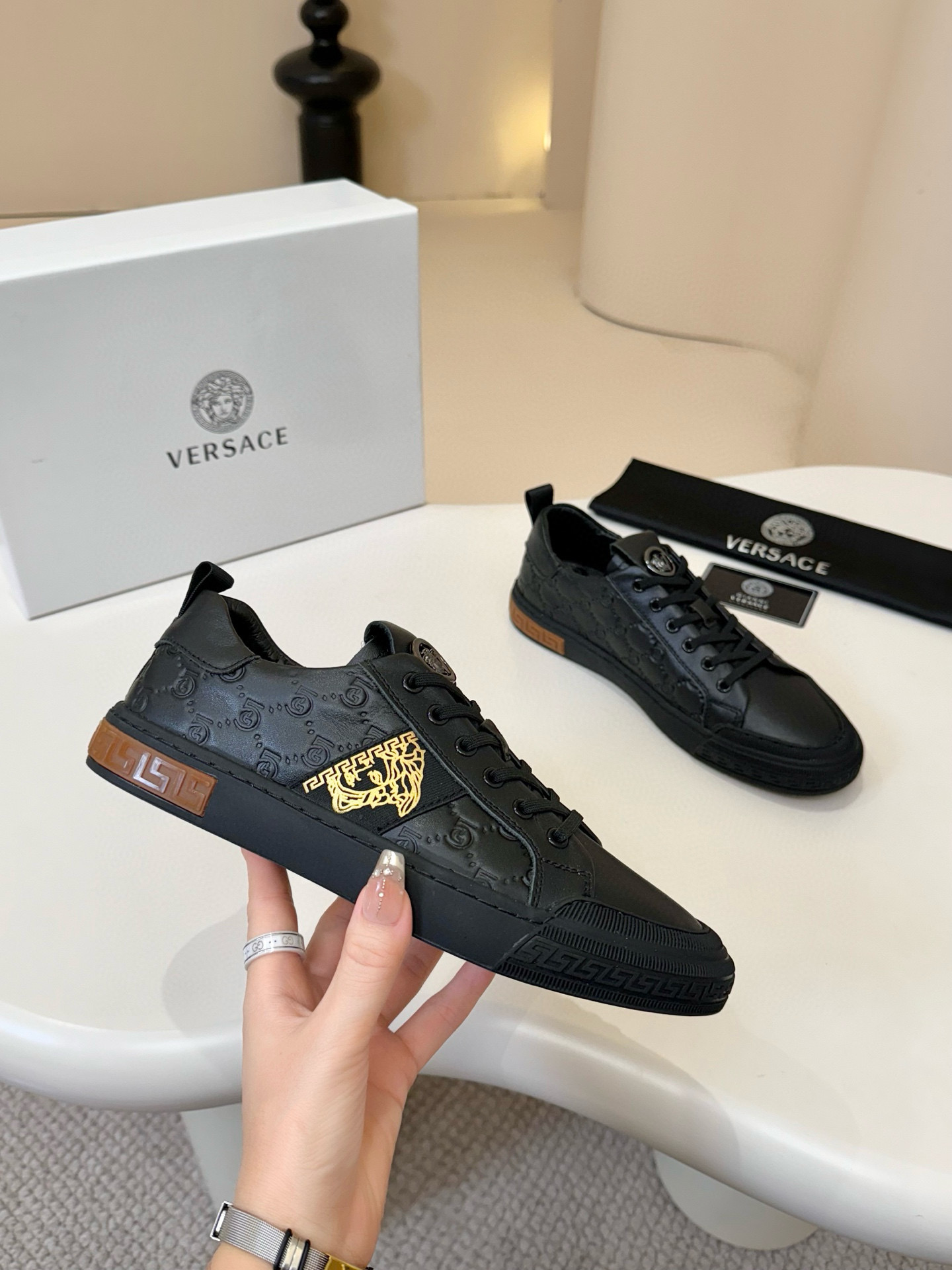 베르사체 남자 스니커즈 신발 운동화