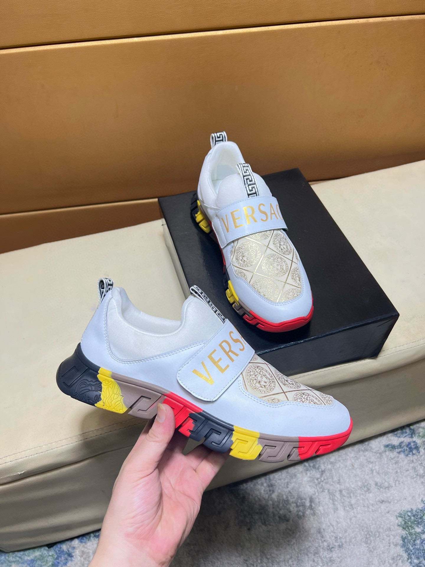 베르사체 남자 스니커즈 신발 운동화