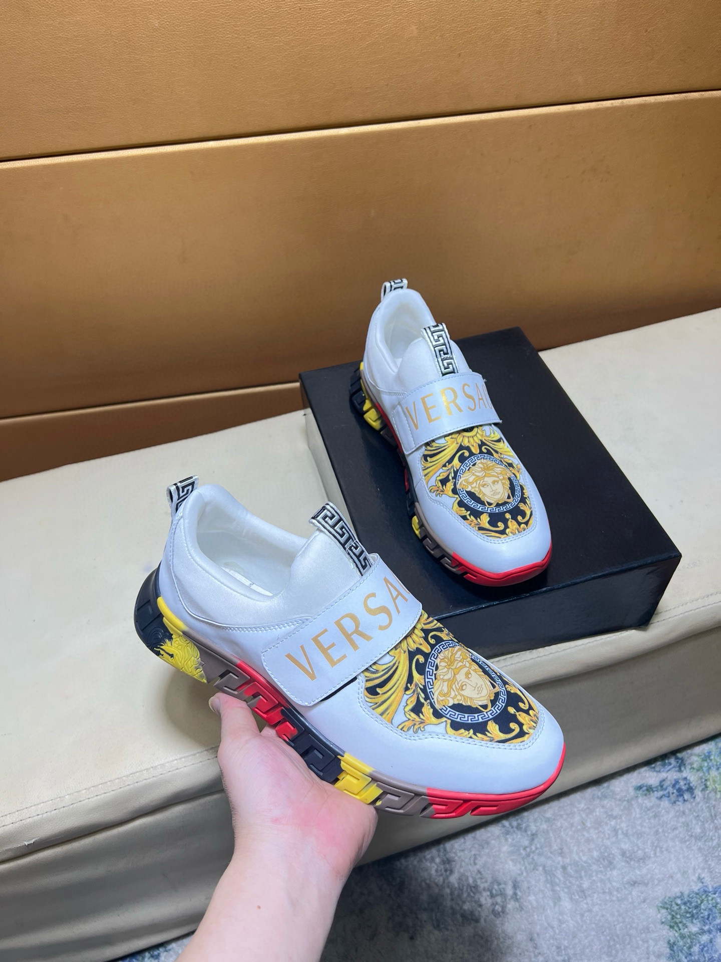 베르사체 남자 스니커즈 신발 운동화