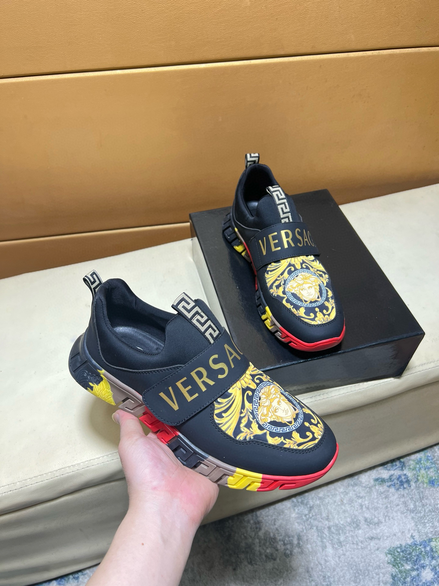 베르사체 남자 스니커즈 신발 운동화