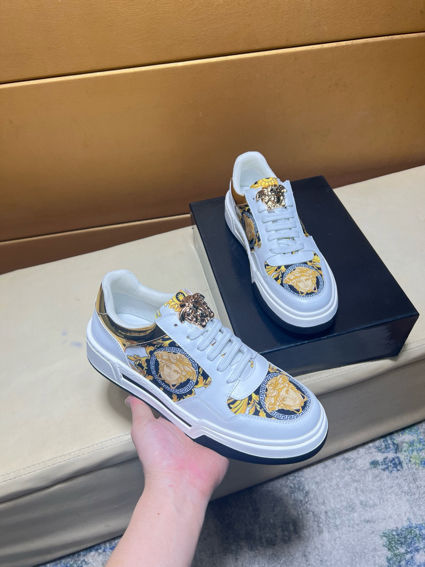 베르사체 남자 스니커즈 신발 운동화