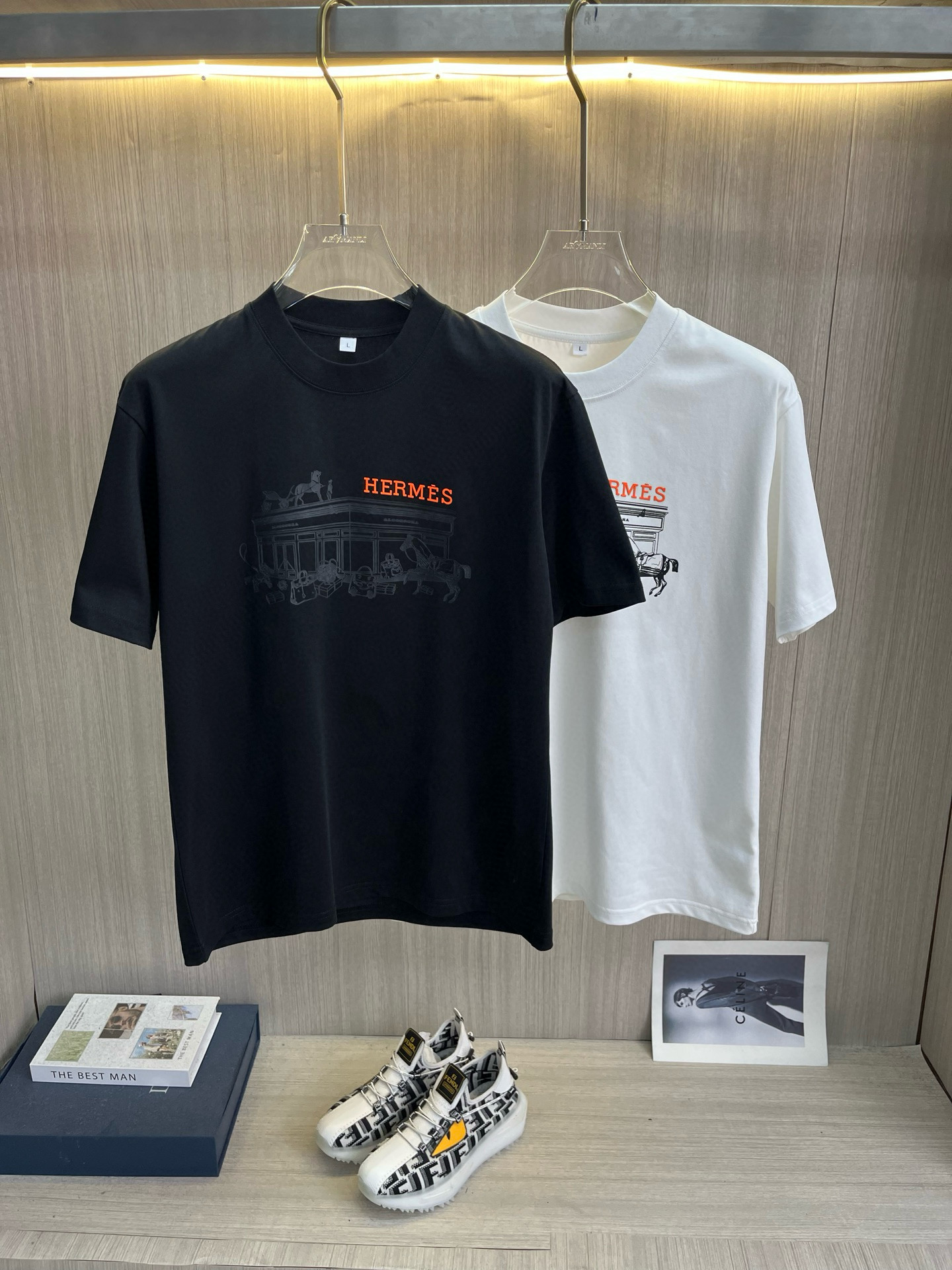 에르메스 2컬러 남자 반팔티