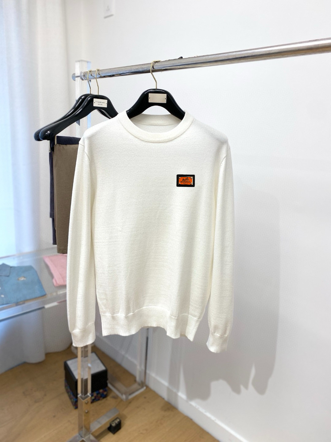 에르메스 2컬러 남자 니트