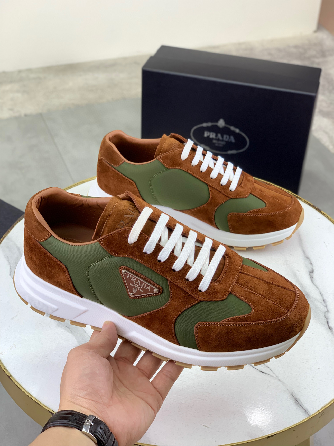 프라다 3.5cm 남자 스니커즈 신발 운동화