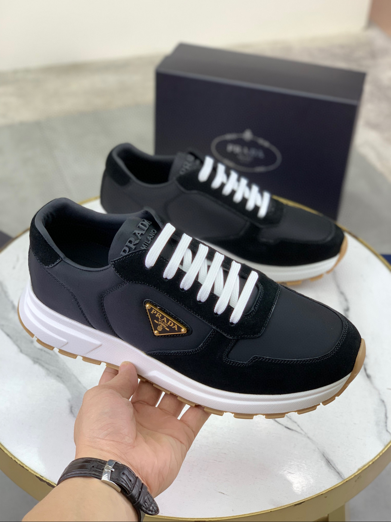 프라다 3.5cm 남자 스니커즈 신발 운동화