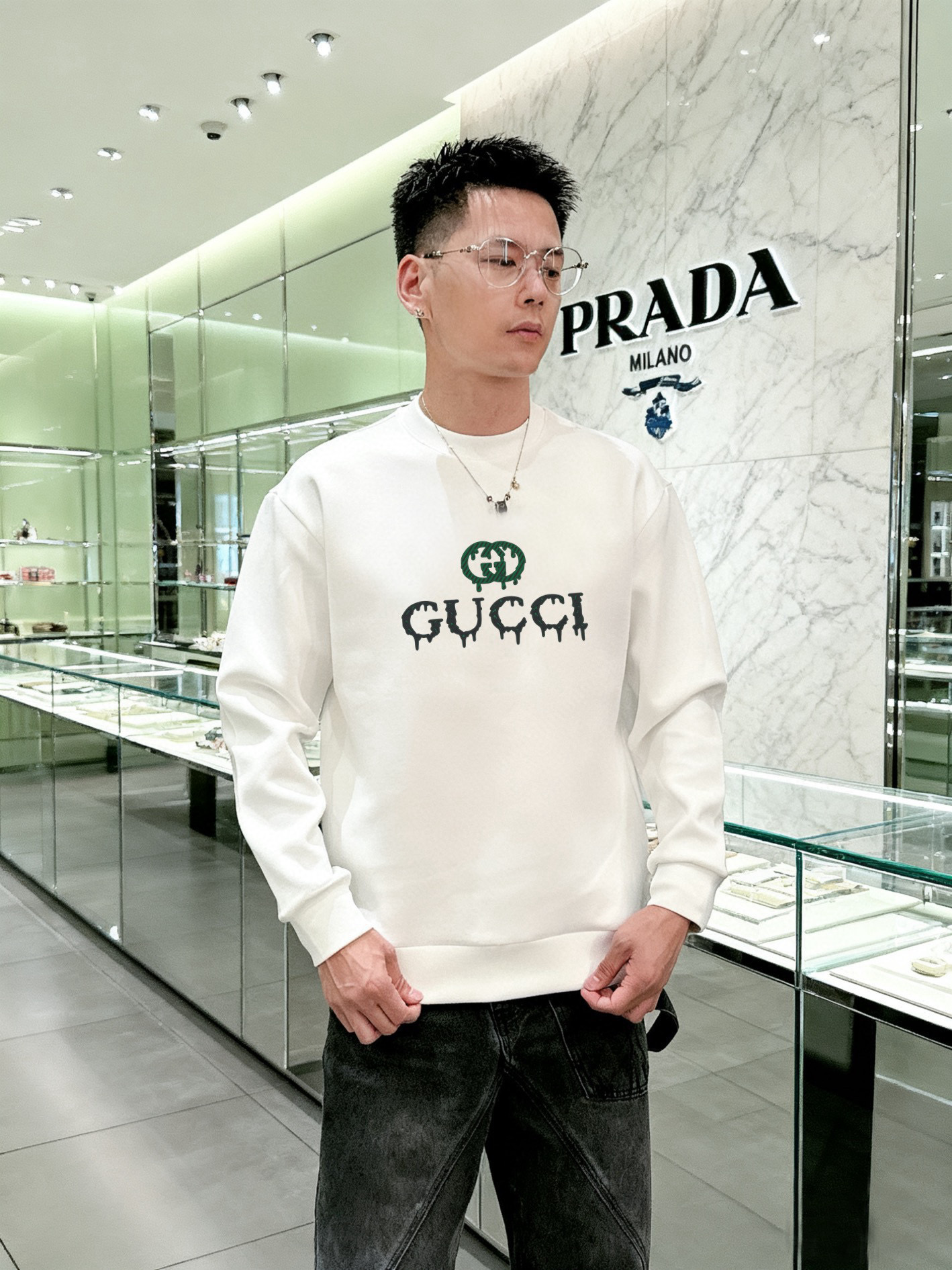 구찌 2컬러 남자 맨투맨 후드티