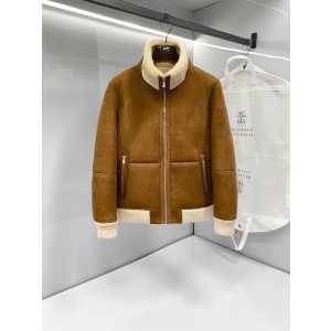 브루넬로 쿠치넬리 양가죽 자켓