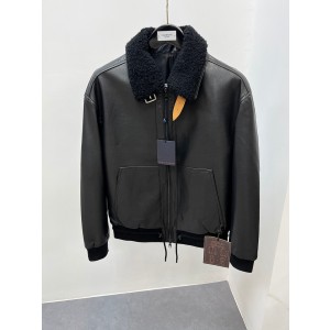 루이비통 소가죽 양모깃  자켓